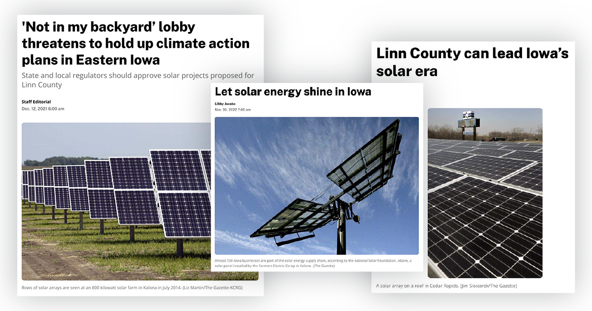 Bright Future Iowa Support Solar Energy in Linn County
