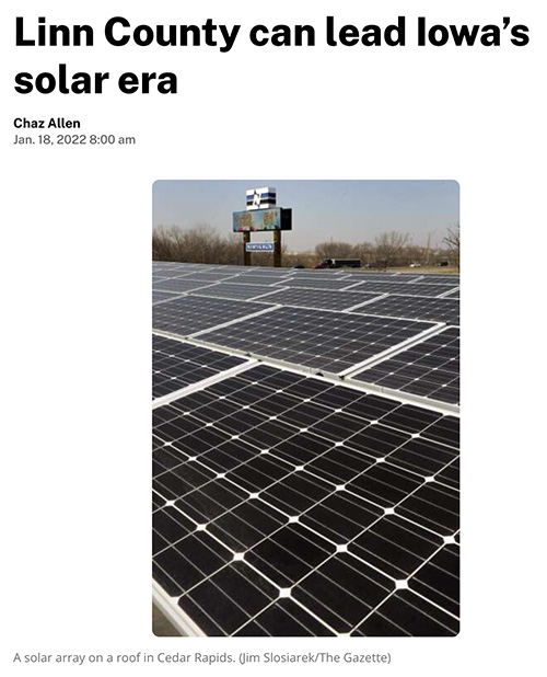 Linn County can lead Iowa's solar era