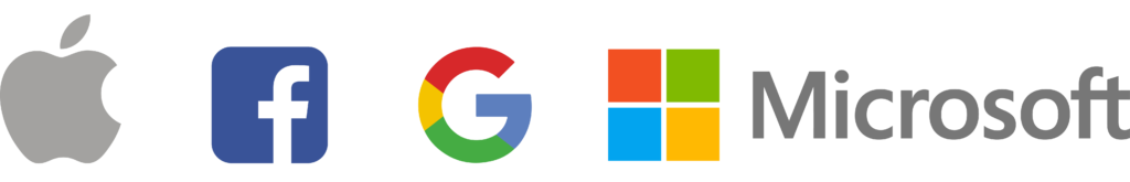 apple, microsoft, facebook, google logos